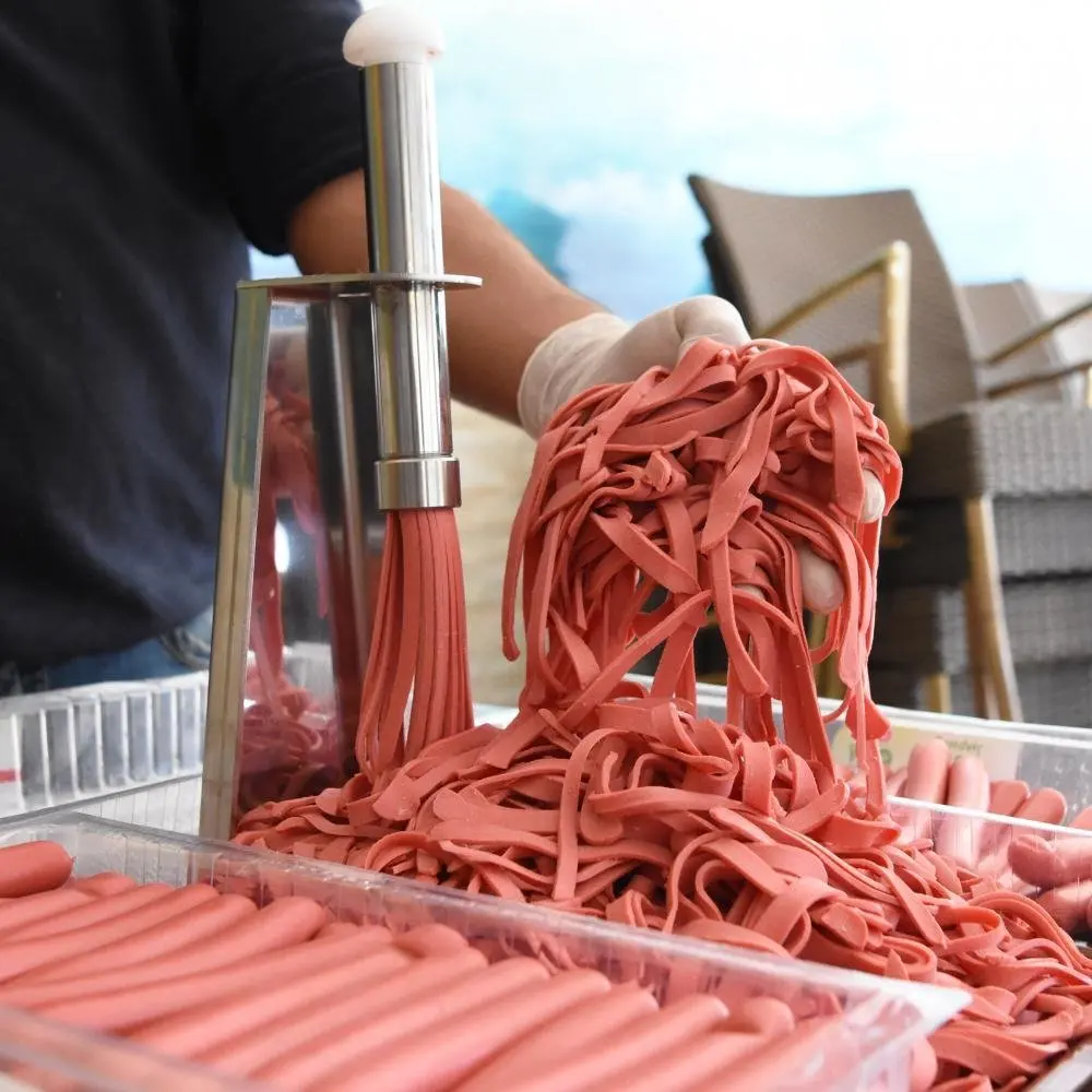 Commercial Kitchen Equipment Hotdog Wiener Cheese Sausage Hot Dog Julienne Maker Cutter Slicer Machine
Commercial Kitchen Equipment Hotdog Wiener Cheese Sausage Hot Dog Julienne Maker Cutter Slicer Machine