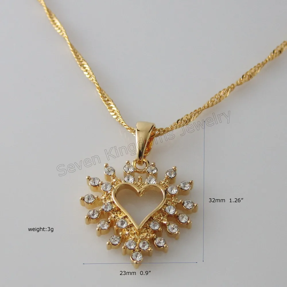 Min order 10$/- YELLOW GOLD GP 18" NECKLACE & HEART SHAPE MANY CZ STONE PENDANT HANGS 1.26" / Great Money Maker
Min order 10$/- YELLOW GOLD GP 18" NECKLACE & HEART SHAPE MANY CZ STONE PENDANT HANGS 1.26" / Great Money Maker
