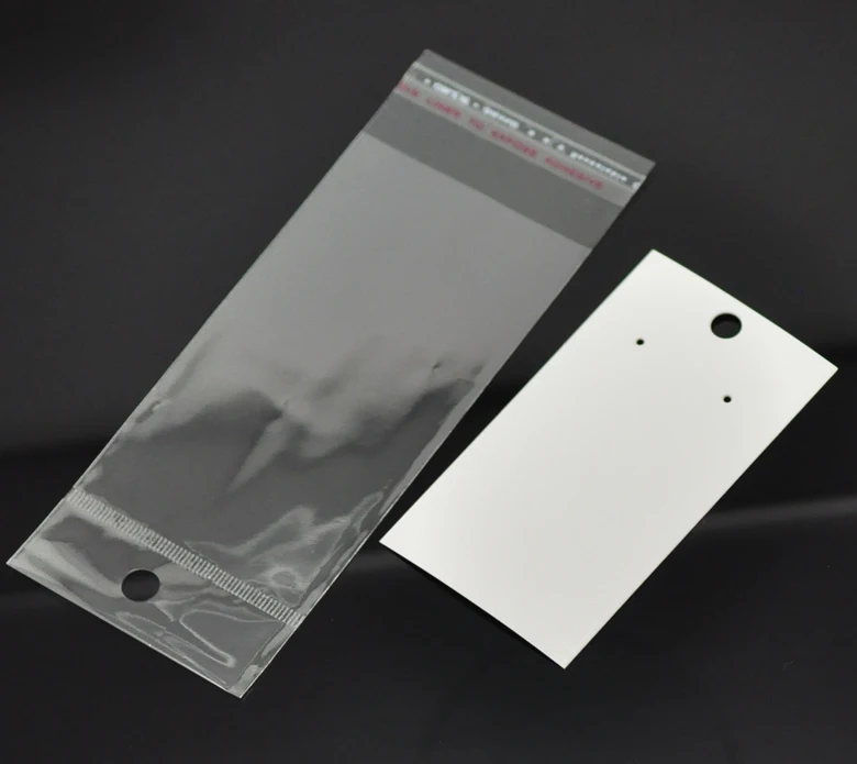 White Rectangle Earring Paper Card (Packed with Self-adhesive Bag) 9x5 cm (3-1/2"x2") 15x6 cm (5-7/8"x2-3/8")-100 Sets
White Rectangle Earring Paper Card (Packed with Self-adhesive Bag) 9x5 cm (3-1/2"x2") 15x6 cm (5-7/8"x2-3/8")-100 Sets