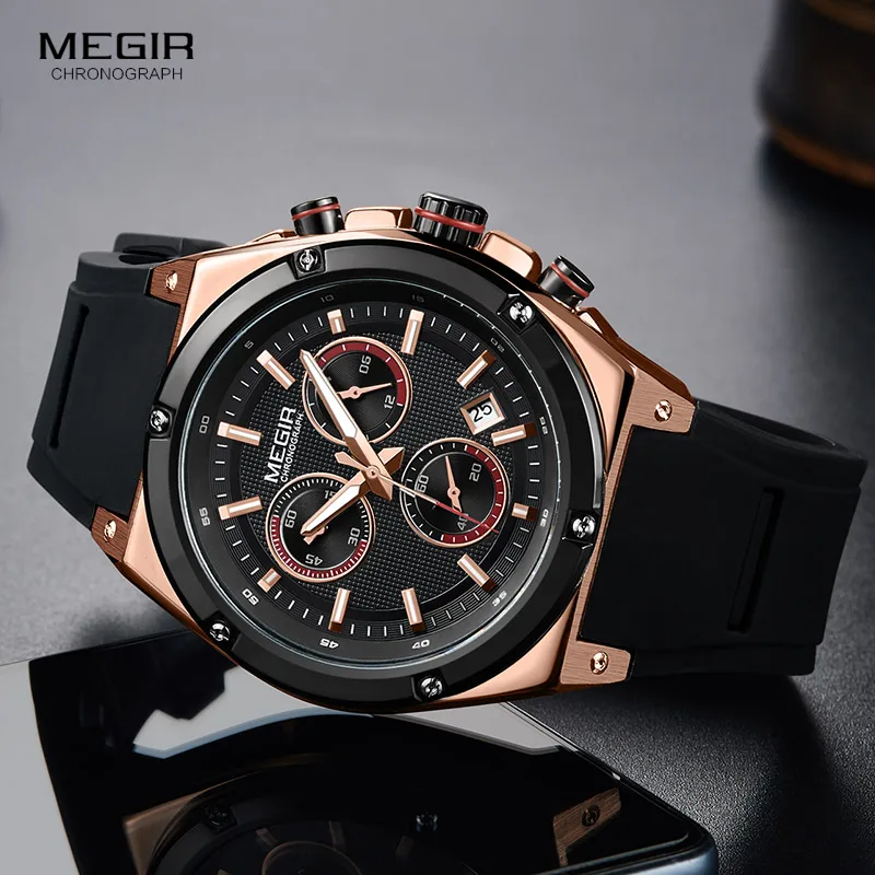 MEGIR Sport Men Watch Luxury Chronograph Quartz Watches Men Relogio Masculino Silicone Army Military Wristwatch Clock MN2073
MEGIR Sport Men Watch Luxury Chronograph Quartz Watches Men Relogio Masculino Silicone Army Military Wristwatch Clock MN2073