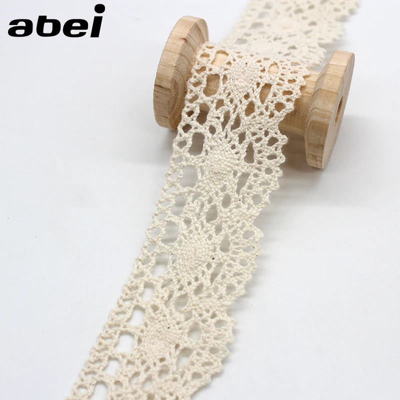 Description Picture 6 of item5yards/lot 4cm Hollow Beige Cotton Lace Trims Dress Sweater Clothes Edge Embellishment DIY Patchwork Handmade Sewing Craft