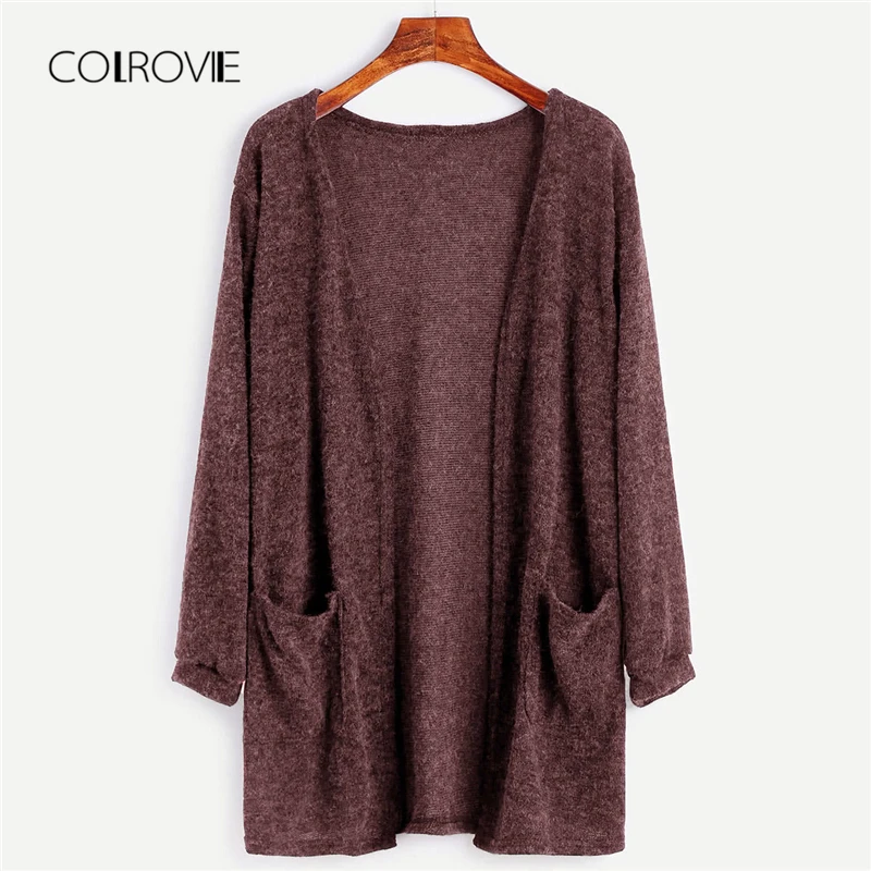 COLROVIE Black Solid Fuzzy Cardigan Girls Sweater Women 2018 Autumn Long Sweater Female Long Sleeve With Pockets Women Clothing
COLROVIE Black Solid Fuzzy Cardigan Girls Sweater Women 2018 Autumn Long Sweater Female Long Sleeve With Pockets Women Clothing