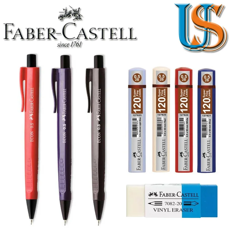 Faber Econ 1350 0.5mm Ice Barrel Mechanical Pencil + F.C. 127621 0.5X60 mm (120 pcs in box) + F.C. 188220 Pencil Ink Eraser
Faber Econ 1350 0.5mm Ice Barrel Mechanical Pencil + F.C. 127621 0.5X60 mm (120 pcs in box) + F.C. 188220 Pencil Ink Eraser