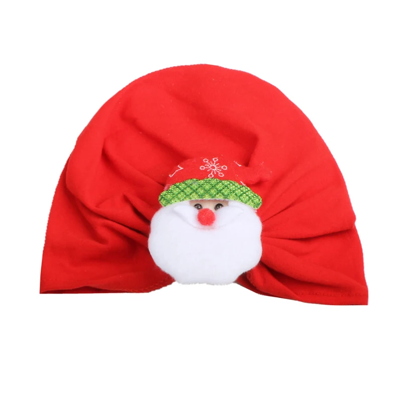 2017 зимняя Рождественская шапочка для новорожденных детей-бини с мультяшным