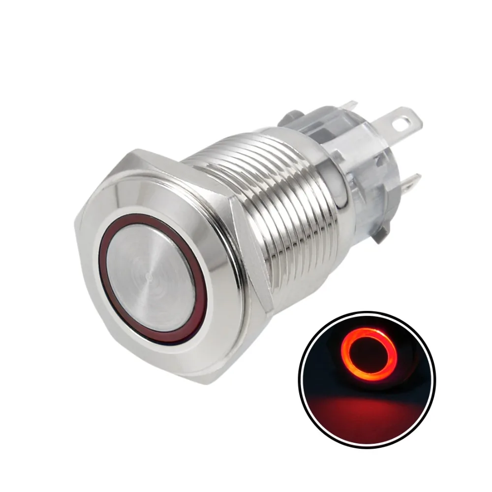 UXCELL Momentary Push Button Switch 16mm Mounting Dia 1NO 1NC 5A 12V Red Blue White LED Light For DIY Projects Circuit Controls
UXCELL Momentary Push Button Switch 16mm Mounting Dia 1NO 1NC 5A 12V Red Blue White LED Light For DIY Projects Circuit Controls