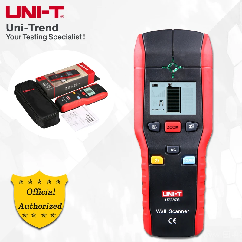 UNI-T UT387B Wall Scanner; Handheld Wall Detector, Ferrous Metals/Non-ferrous Metals/Copper Conductors (live)/Wood Measurements
UNI-T UT387B Wall Scanner; Handheld Wall Detector, Ferrous Metals/Non-ferrous Metals/Copper Conductors (live)/Wood Measurements