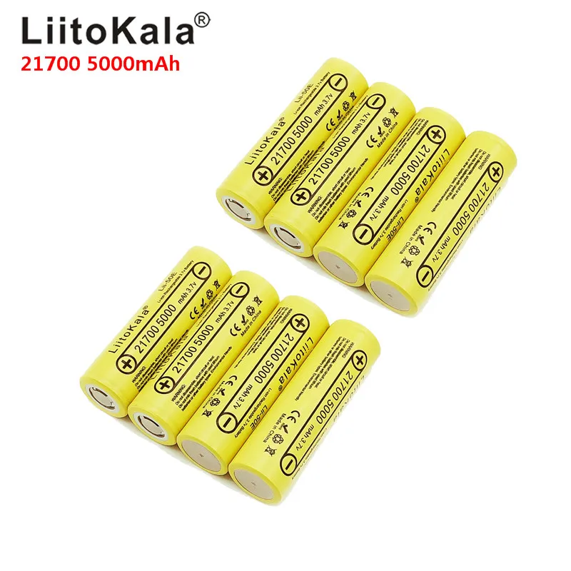 LiitoKala21700 5000mah Rechargeable Battery 40A 3.7V 10C discharge High Power batteries For High-power Appliances
LiitoKala21700 5000mah Rechargeable Battery 40A 3.7V 10C discharge High Power batteries For High-power Appliances