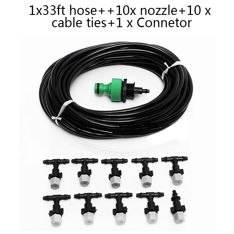 10M Garden Patio Misting Cooling Irrigation System Water Sprayer Nozzles Mist Spray Kit for agriculture lawn garden greenhouse
10M Garden Patio Misting Cooling Irrigation System Water Sprayer Nozzles Mist Spray Kit for agriculture lawn garden greenhouse