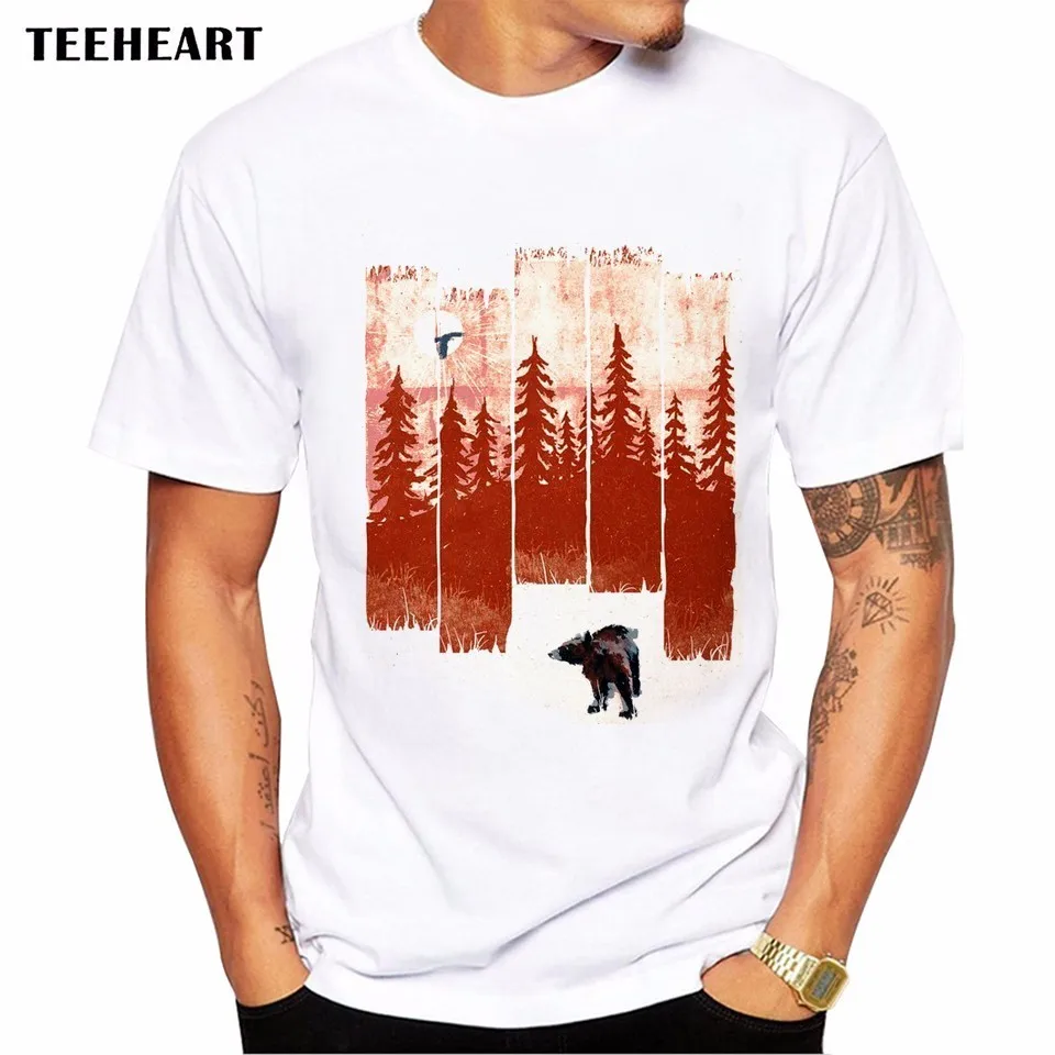 2017 Summer A Bear In The Wild Forest Prints Design T Shirt Men's High Quality Natural Graphics Printed Tops Hipster Tees
2017 Summer A Bear In The Wild Forest Prints Design T Shirt Men's High Quality Natural Graphics Printed Tops Hipster Tees