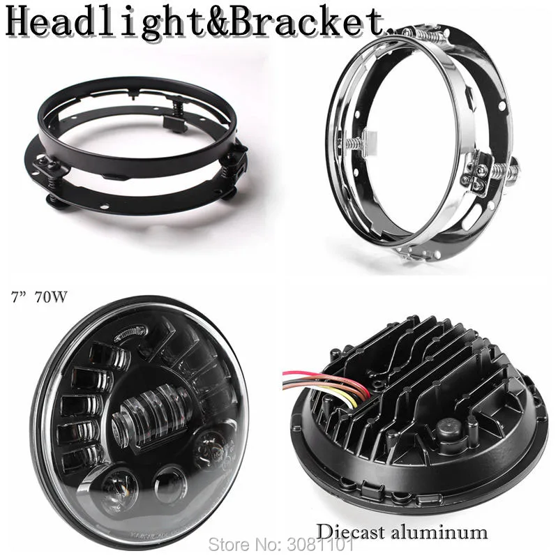 7inch 70W Projector LED Headlight Hi/Lo Beam with Parking Light & 7"Black/Chrome Bracket for Harley Street Glide Special/COV
7inch 70W Projector LED Headlight Hi/Lo Beam with Parking Light & 7"Black/Chrome Bracket for Harley Street Glide Special/COV