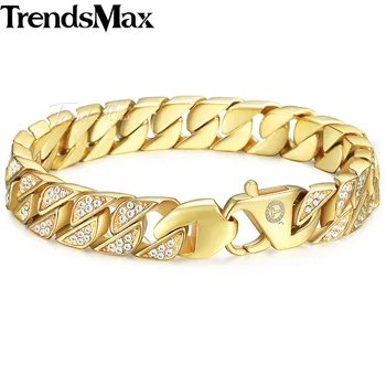 Hip Hop Iced Out CZ Men's Bracelets Gold 316L Stainless Steel Bracelet For Male Jewelry 2018 Dropshipping Wholesale KHB476
Hip Hop Iced Out CZ Men's Bracelets Gold 316L Stainless Steel Bracelet For Male Jewelry 2018 Dropshipping Wholesale KHB476