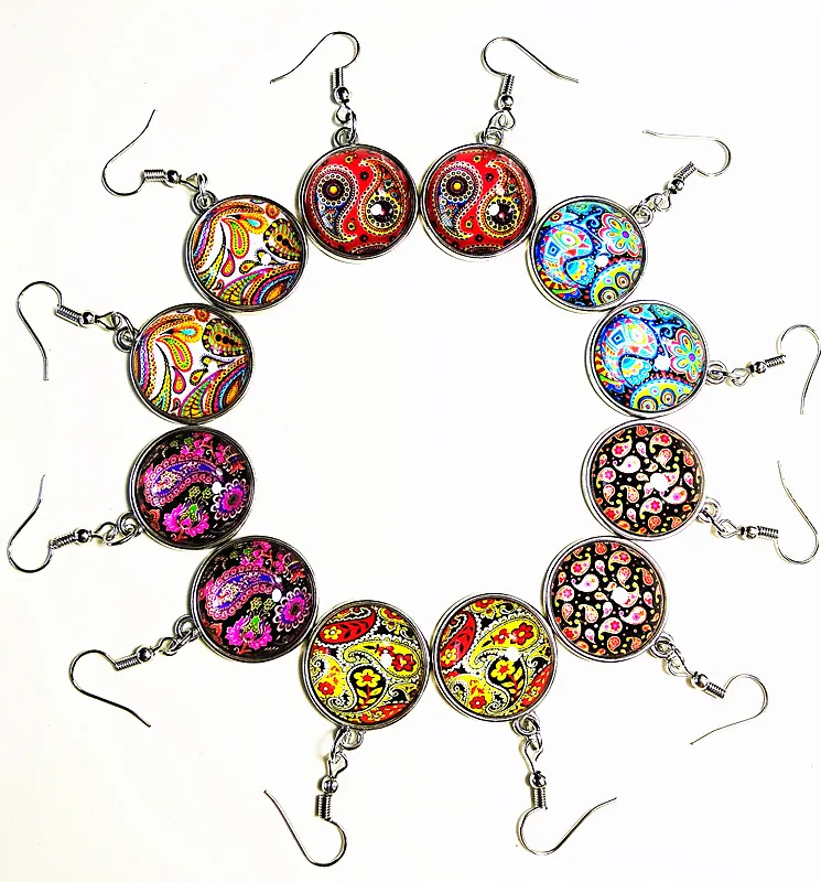 Jiangzimei 24pairs/lot Mandala Bandan flowers Paisley Glass earrings; earring; ear pendants; dangler for women best gift
Jiangzimei 24pairs/lot Mandala Bandan flowers Paisley Glass earrings; earring; ear pendants; dangler for women best gift