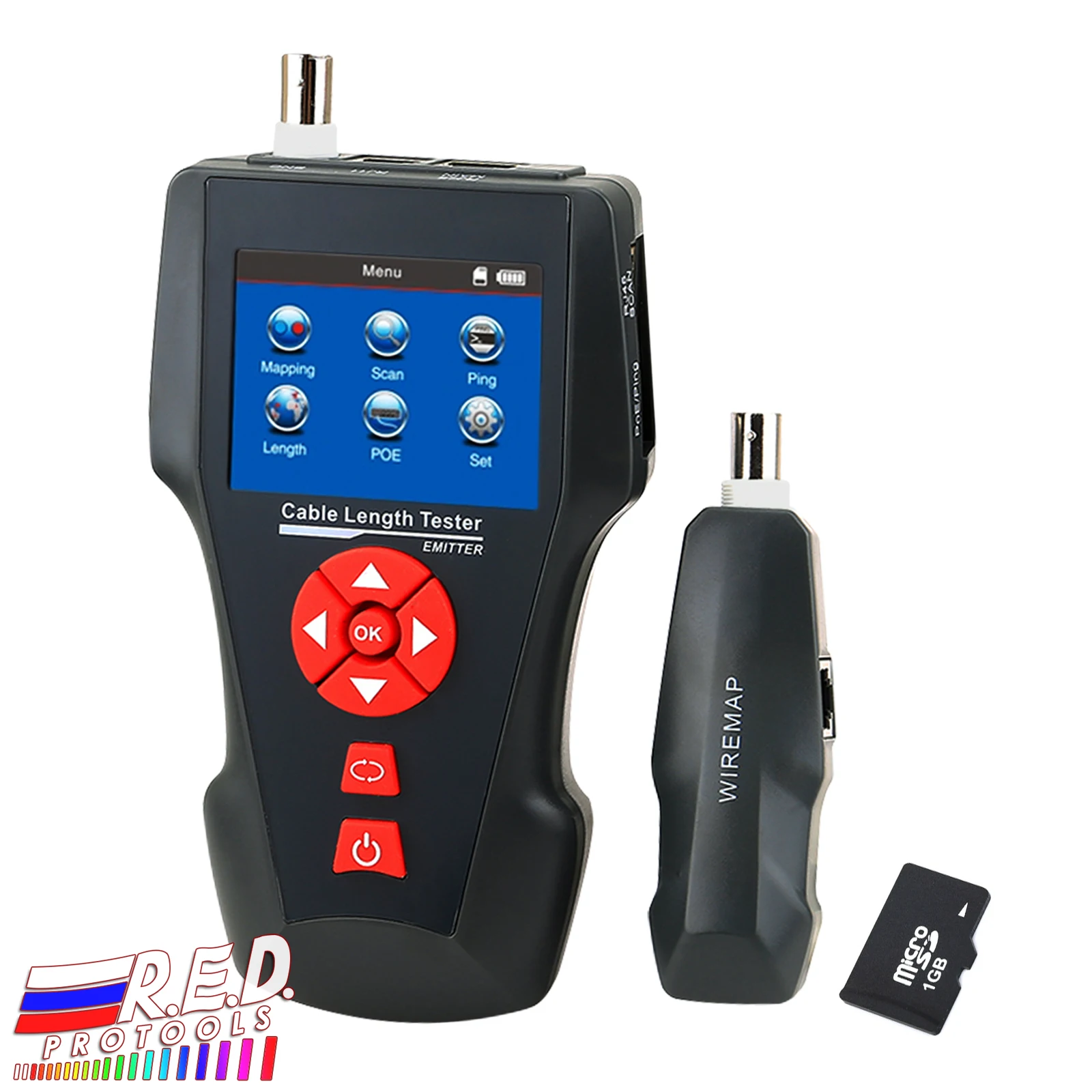 Handheld Network Cable Tester Digital Length RJ45 RJ11 BNC Coax Telephone FREE TF Card Error Detector PING POE Function | Инструменты