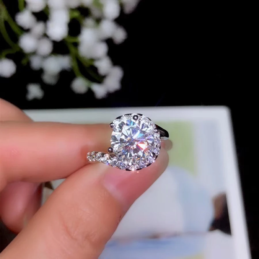 KJJEAXCMY Boutique Jewelry 925 Sterling Silver Inlaid Mosang Diamond Female Ring Refers to 3 Carats Girl Party Birthday Gift Wed
KJJEAXCMY Boutique Jewelry 925 Sterling Silver Inlaid Mosang Diamond Female Ring Refers to 3 Carats Girl Party Birthday Gift Wed