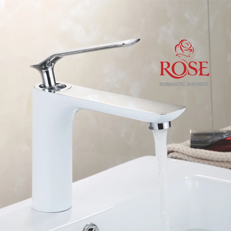 ROSE basin mixer, color white chrome basin mixer with aerator, Brass, for hot and cold water R1901F
ROSE basin mixer, color white chrome basin mixer with aerator, Brass, for hot and cold water R1901F