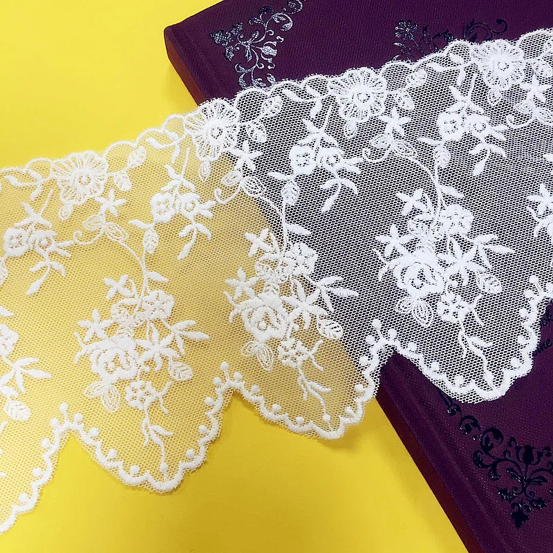 1yard African lace fabric clothing accessories white mesh embroidery width 12cm DIY high quality craft sewing handmade materials
1yard African lace fabric clothing accessories white mesh embroidery width 12cm DIY high quality craft sewing handmade materials