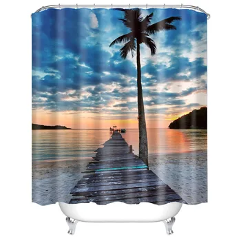Island Landscape Wooden Bridge on The Beach to The Sea in Blue Sky Ocean Sunset Seascape Shower Curtain
Island Landscape Wooden Bridge on The Beach to The Sea in Blue Sky Ocean Sunset Seascape Shower Curtain