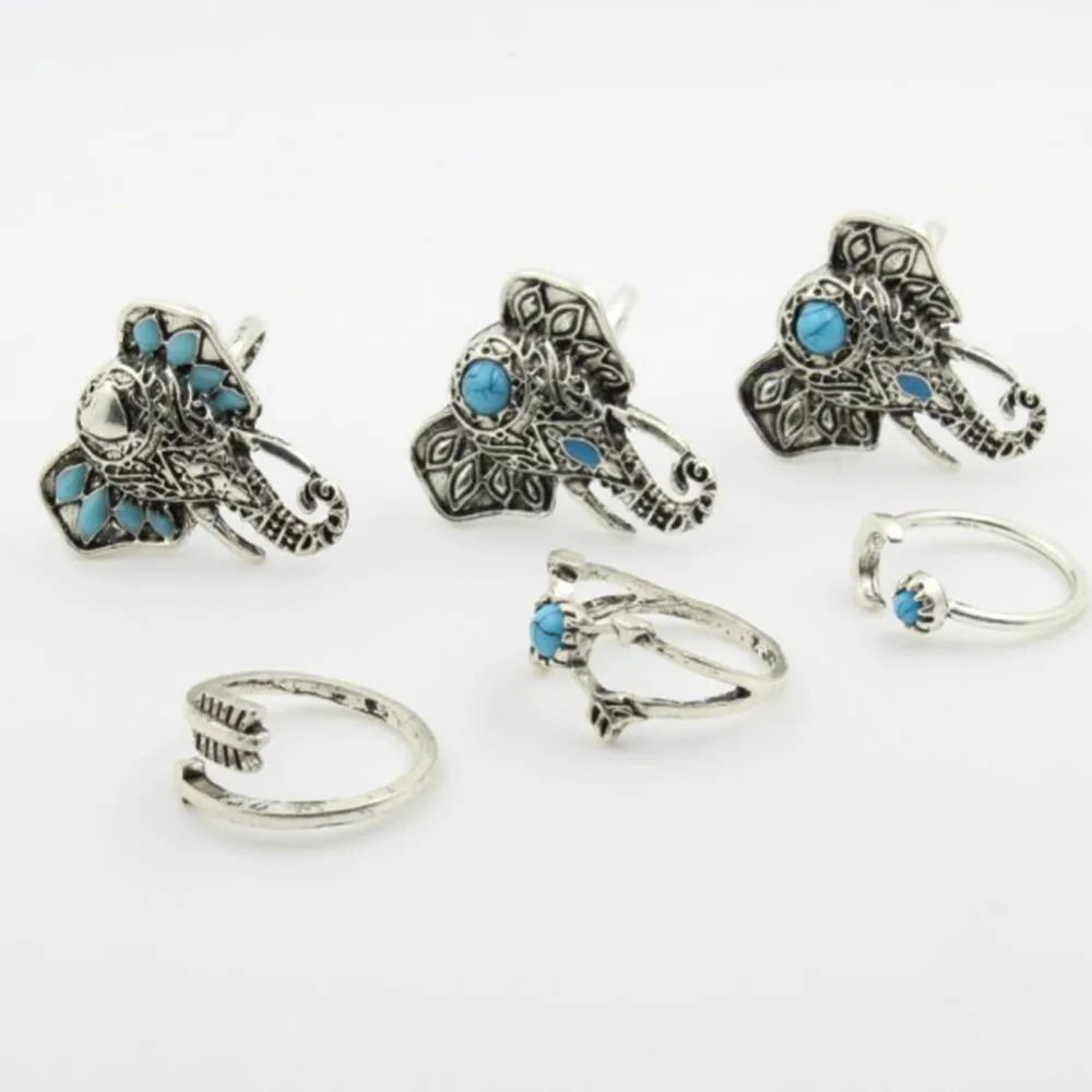 6pcs/lot Bohemian Style Elephants Ring Set Turkish Retro For Women Knuckle Midi Ring
6pcs/lot Bohemian Style Elephants Ring Set Turkish Retro For Women Knuckle Midi Ring