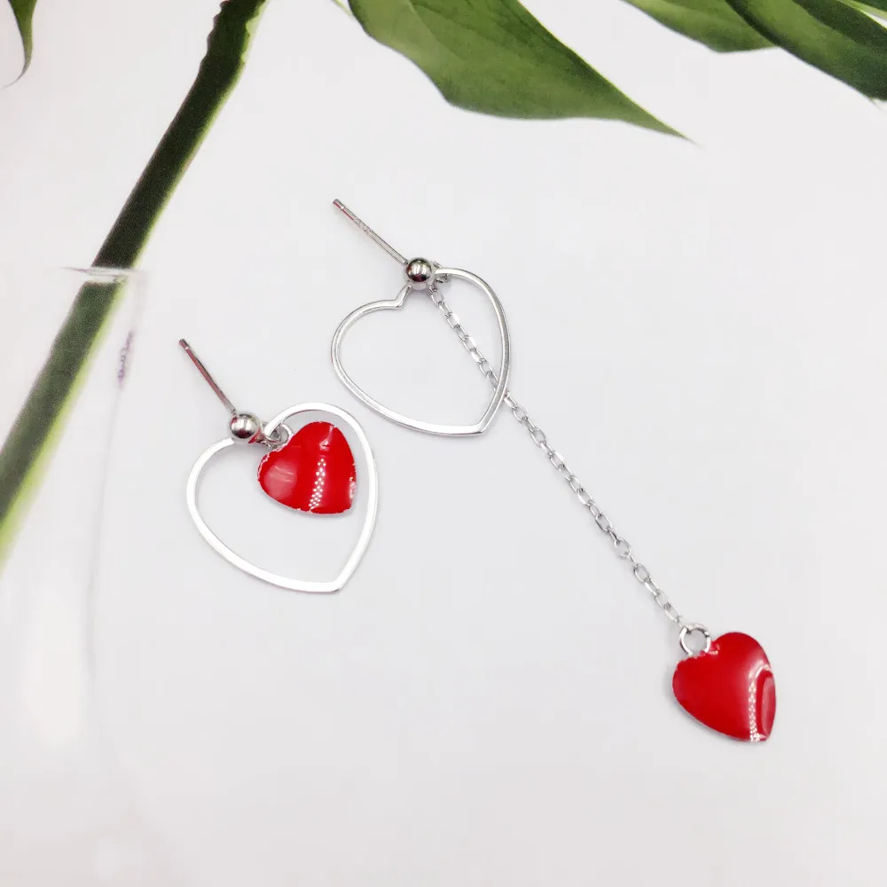 925 Sterling Silver Korean Lover Heart Drop Earrings Long Tassel Asymmetric Earrings for Women Girls Fashion Jewelry
925 Sterling Silver Korean Lover Heart Drop Earrings Long Tassel Asymmetric Earrings for Women Girls Fashion Jewelry