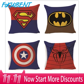 FOKUSENT Cartoon Super Hero Series Cushion Cover Superman Spider Man Batman Captain Square Pillow Case Linen Car Sofa Chair
FOKUSENT Cartoon Super Hero Series Cushion Cover Superman Spider Man Batman Captain Square Pillow Case Linen Car Sofa Chair