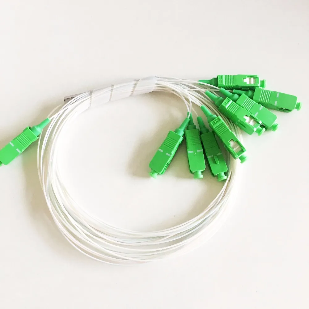 10 pcs/lot 0.9mm Steel Tube Fiber Optic PLC Splitter 1x8 SC/APC Mini Blockless 1*8 | Мобильные телефоны и аксессуары