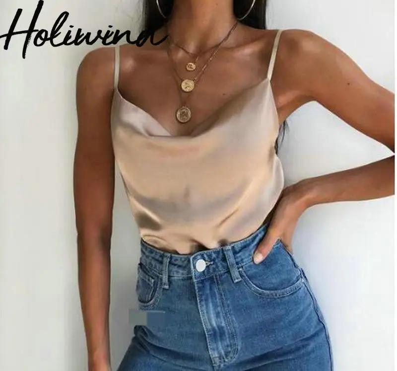 2019 Women Summer Sexy Satin Camis Luxury Imitation Silk Tank Tops Summer Causal Shiny Sleeveless Tops Camisole Champagne Color
2019 Women Summer Sexy Satin Camis Luxury Imitation Silk Tank Tops Summer Causal Shiny Sleeveless Tops Camisole Champagne Color