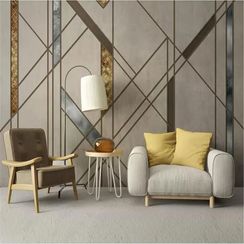 Personality abstract geometric line TV background wall professional production of high-end mural factory wholesale
Personality abstract geometric line TV background wall professional production of high-end mural factory wholesale