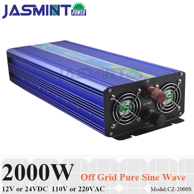 2000W Off Grid Pure Sine Wave Inverter, Surge Power 4000W 12V/24VDC to 110V/220VAC Single Phase Solar or Wind Power Inverter
2000W Off Grid Pure Sine Wave Inverter, Surge Power 4000W 12V/24VDC to 110V/220VAC Single Phase Solar or Wind Power Inverter
