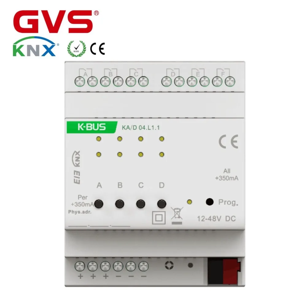New GVS K-BUS KNX/EIB Smart Home Villa Office Hotel Building Automation System KNX LED Dimming Actuator 4 Folds, 350mA
New GVS K-BUS KNX/EIB Smart Home Villa Office Hotel Building Automation System KNX LED Dimming Actuator 4 Folds, 350mA