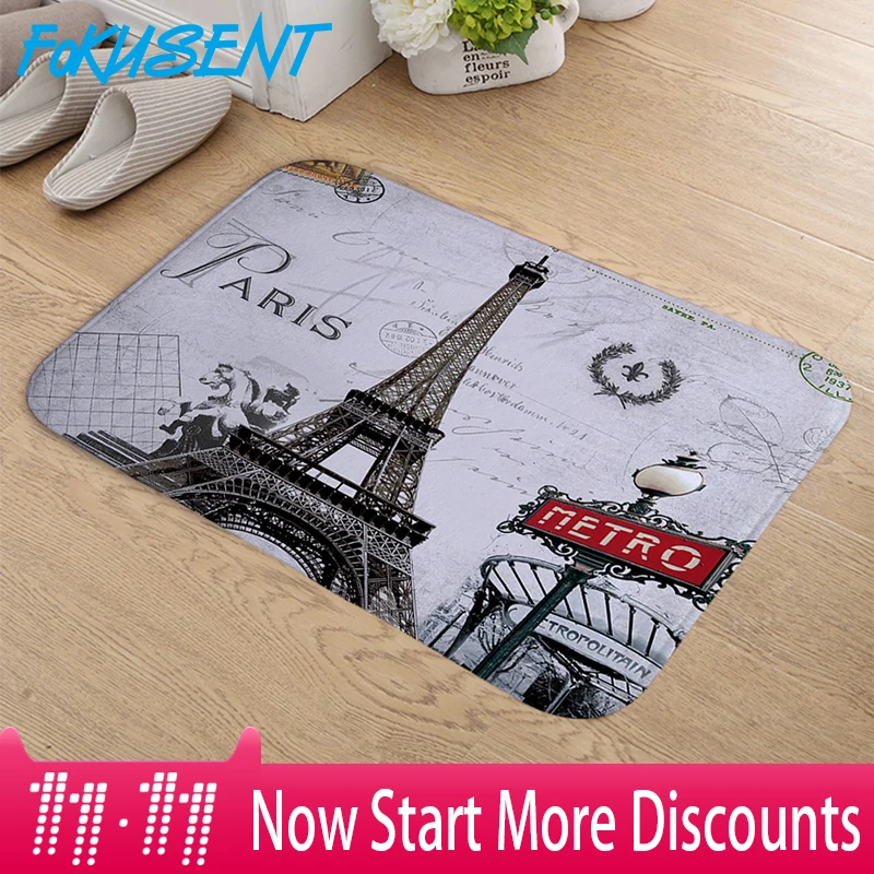 FOKUSENT Door Mat Rug Printed Red Vintage Classic Car Paris Tower Statue of Liberty Flannel Floor Mat
FOKUSENT Door Mat Rug Printed Red Vintage Classic Car Paris Tower Statue of Liberty Flannel Floor Mat