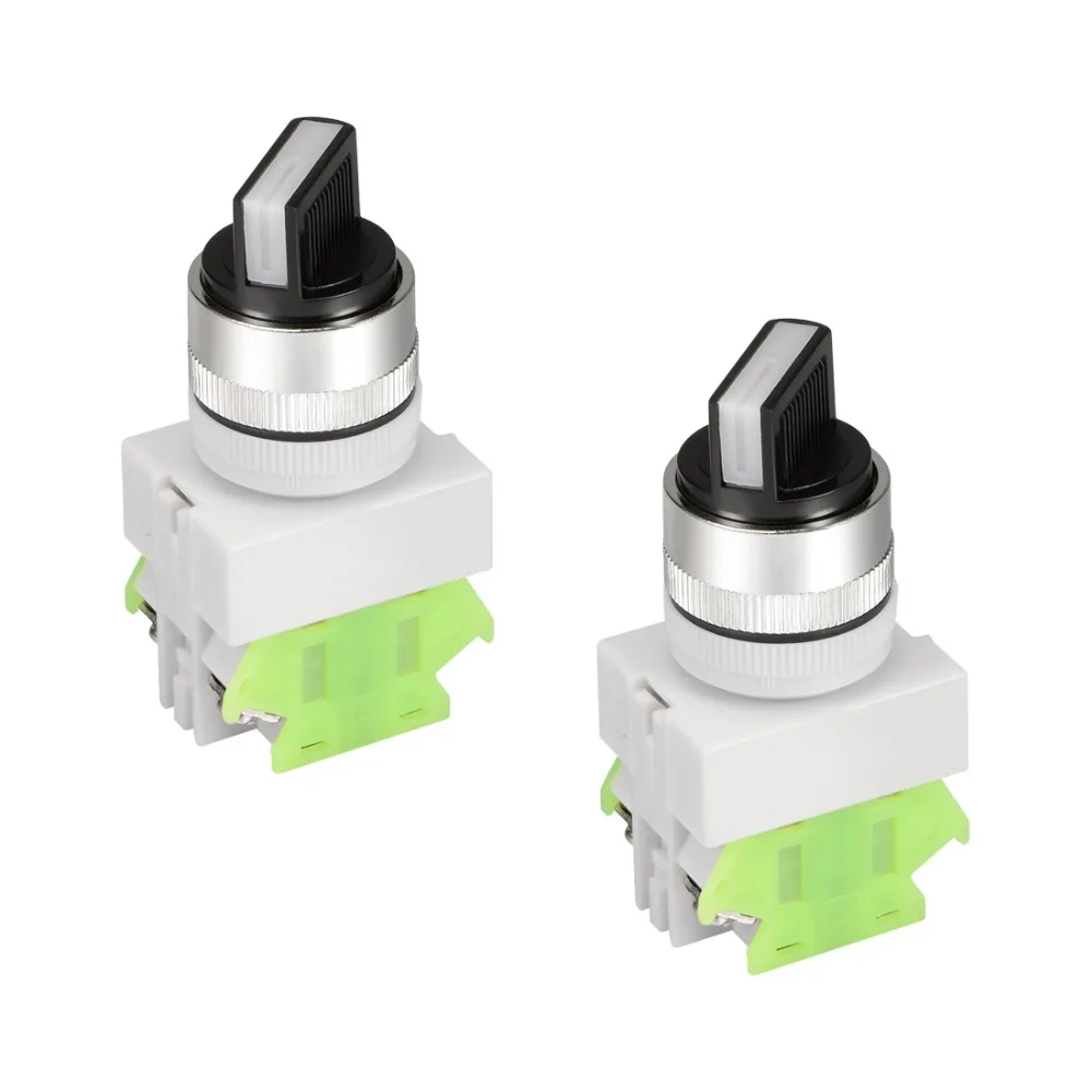 

UXCELL 2Pcs Latching Lock 3 Positions Rotary Selector Select Switch DPST 10A 24mm Mounting Hole Dia For Send Out Control Signal