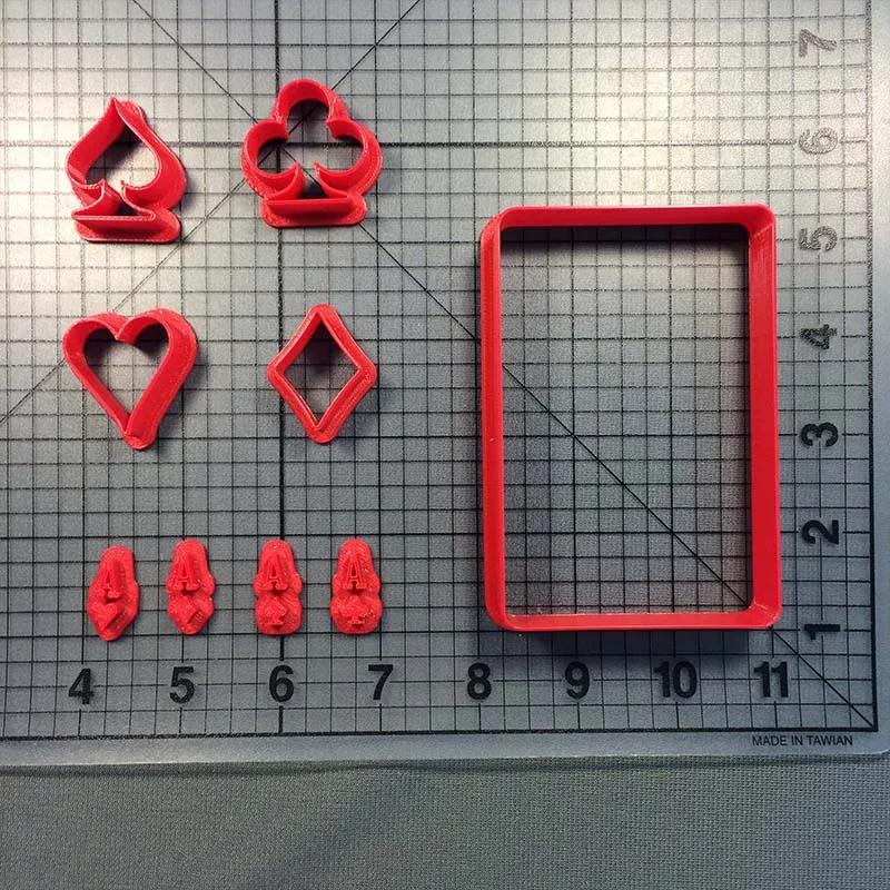 Royal Flush Card Cookie Cutter Cake Decorating Tool Aces Kit Custom Made 3D printed Aces Cake Press Baking Mould Fondant Cutter
Royal Flush Card Cookie Cutter Cake Decorating Tool Aces Kit Custom Made 3D printed Aces Cake Press Baking Mould Fondant Cutter