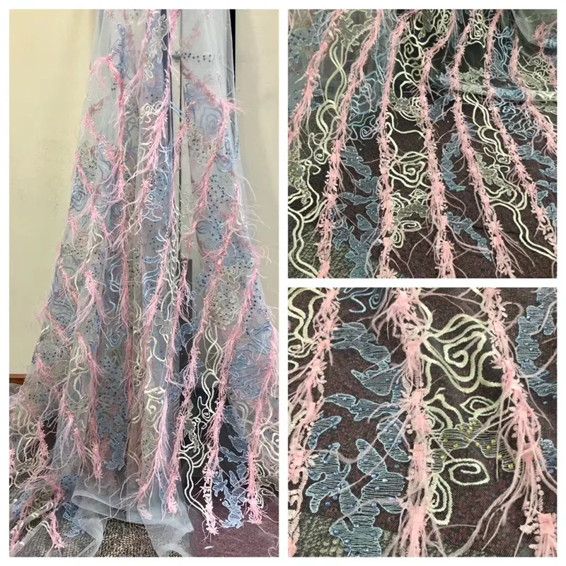 HFX Latest Multi Color African Dress Lace Fabrics French Feathers Embroidery Tulle Lace Fabric For Evening Party X827-1
HFX Latest Multi Color African Dress Lace Fabrics French Feathers Embroidery Tulle Lace Fabric For Evening Party X827-1