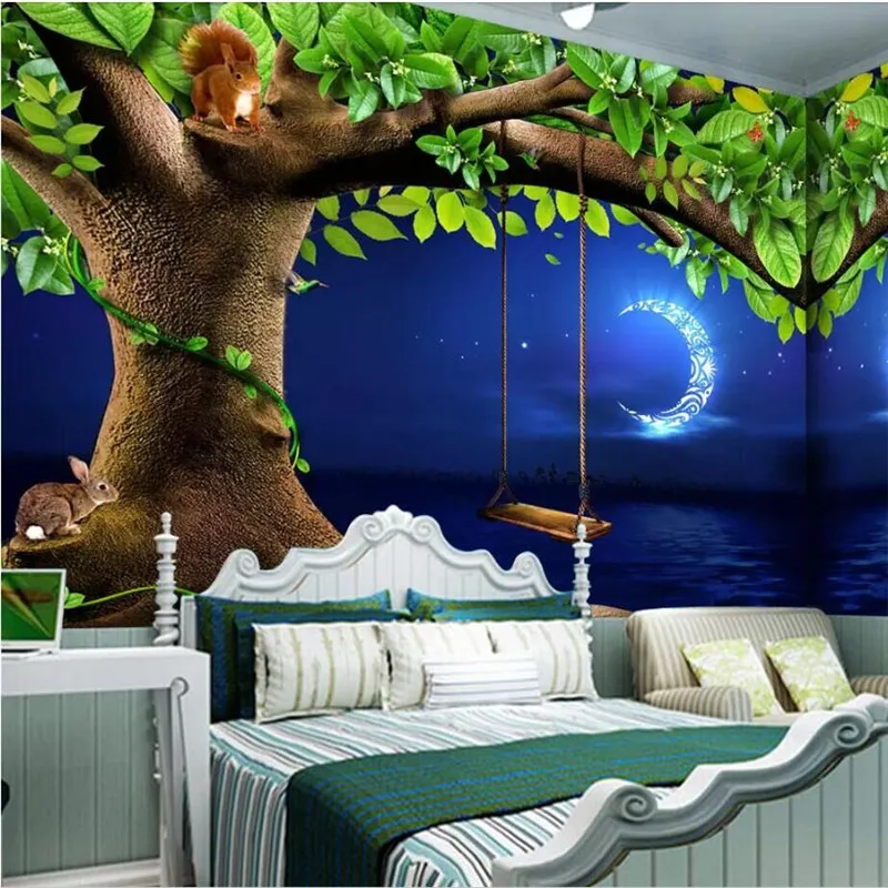 Forest Quiet Children's Room Background Wall Specializing in the production of wallpaper murals Custom photo wall Customization
Forest Quiet Children's Room Background Wall Specializing in the production of wallpaper murals Custom photo wall Customization