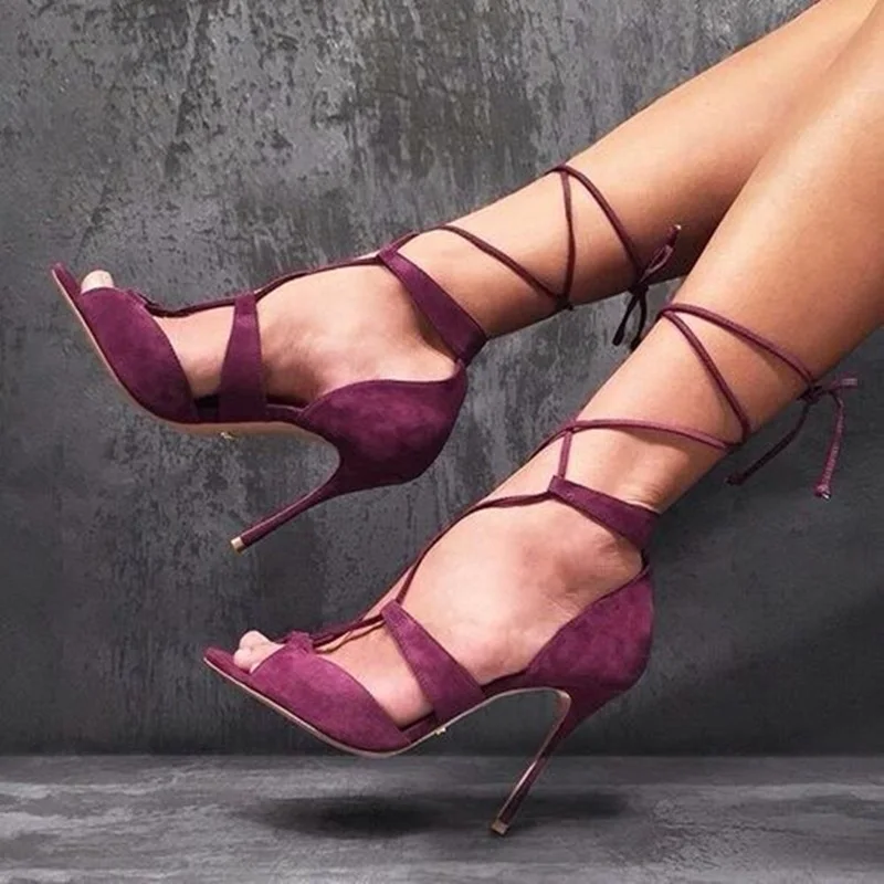 Summer Sexy Burgundy Suede Ankle Strap Women Sandals Cut-out Peep Toe Lace-up Summer Shoes Thin Heels Gladiator Sandals Women
Summer Sexy Burgundy Suede Ankle Strap Women Sandals Cut-out Peep Toe Lace-up Summer Shoes Thin Heels Gladiator Sandals Women