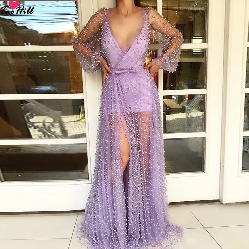 TaoHill Elegant Formal Evening Prom Dresses A-line Deep V-neck Pearls Light Purple Sexy Party Gowns Long
TaoHill Elegant Formal Evening Prom Dresses A-line Deep V-neck Pearls Light Purple Sexy Party Gowns Long