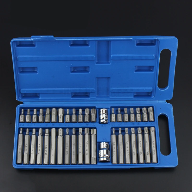 40pcs / set 1/2 "3/8" Drive Sockets Power Tool Bits Set Hex Star Spline Socket Screwdriver Bit Set Car Van Repair Tools Kits
40pcs / set 1/2 "3/8" Drive Sockets Power Tool Bits Set Hex Star Spline Socket Screwdriver Bit Set Car Van Repair Tools Kits
