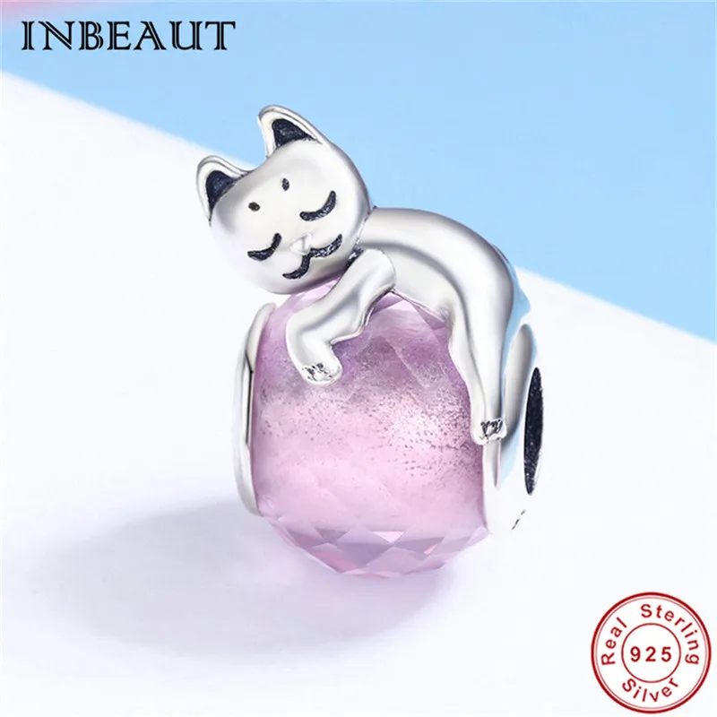 Lazy Cute Little Cat Beads Real 925 Sterling Silver Pink Zircon Sleeping Baby Kitten Charm fit Trendy Bracelet Animal Jewelry
Lazy Cute Little Cat Beads Real 925 Sterling Silver Pink Zircon Sleeping Baby Kitten Charm fit Trendy Bracelet Animal Jewelry