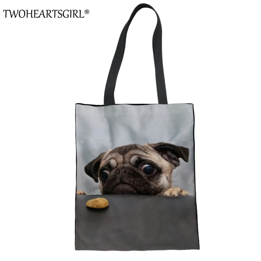 TWOHEARTSGIRL 3D Cute Pug Dog Print Women Canvas Handbag Female Large Capacity Shopper Tote Bag Ladies Quality Travel Beach Bags
TWOHEARTSGIRL 3D Cute Pug Dog Print Women Canvas Handbag Female Large Capacity Shopper Tote Bag Ladies Quality Travel Beach Bags
