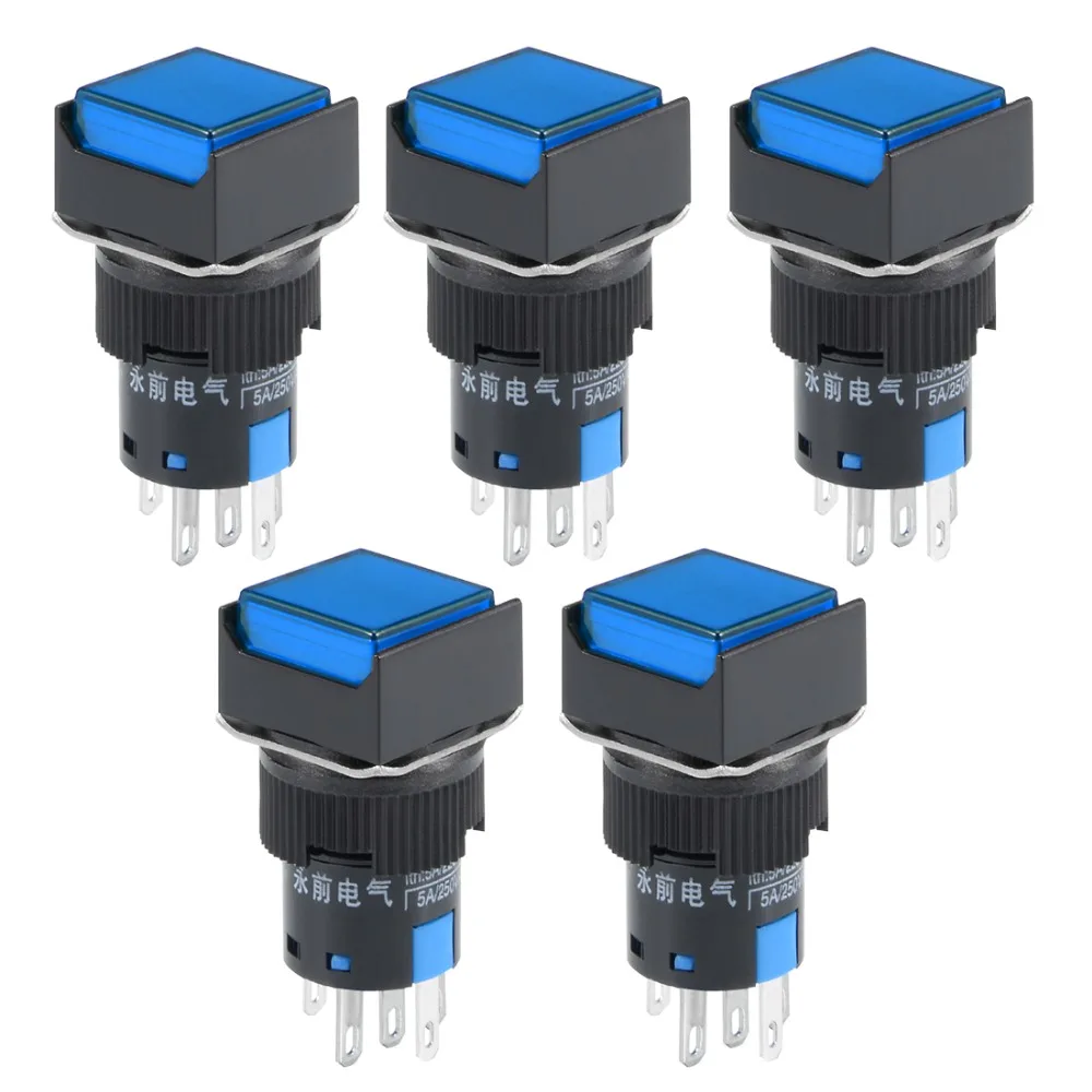 UXCELL 5Pcs Switches 16mm Momentary Push Button Switch Blue Red LED Light Square Button 1 NO 1 NC Light 24V Switch Accessories
UXCELL 5Pcs Switches 16mm Momentary Push Button Switch Blue Red LED Light Square Button 1 NO 1 NC Light 24V Switch Accessories