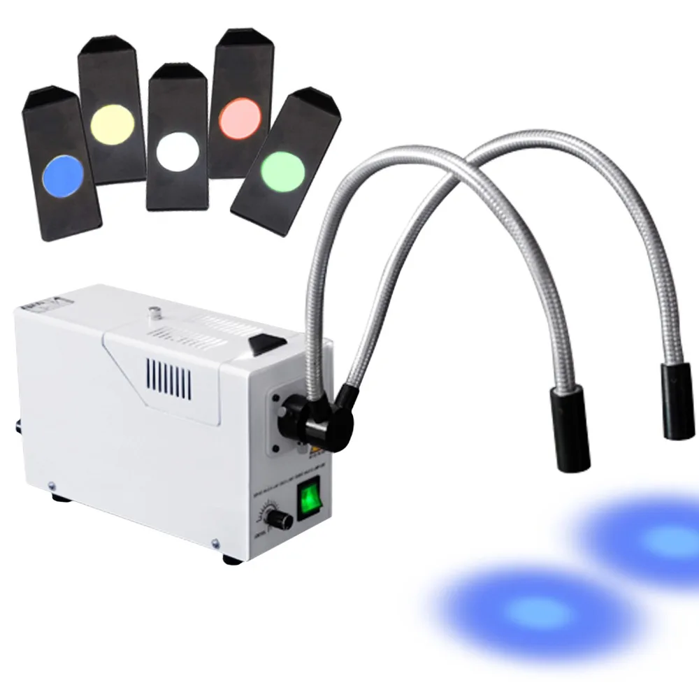 110V/220V Dual Pipe Gooseneck Fiber Optic Microscope Illuminator Quartz Halogen Bulb with Interchangeable Lighting Color
110V/220V Dual Pipe Gooseneck Fiber Optic Microscope Illuminator Quartz Halogen Bulb with Interchangeable Lighting Color