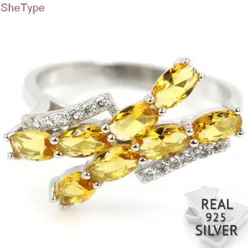 22x10mm SheType 3.0g Golden Citrine White CZ Real 925 Solid Sterling Silver Rings
22x10mm SheType 3.0g Golden Citrine White CZ Real 925 Solid Sterling Silver Rings