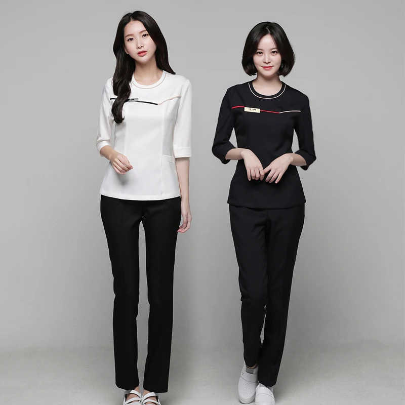 Korean Style Beautician Three Quarter Sleeve White Coat+Pants Set Beauty Hospital Nurse Work Suits Health Club SPA Uniform
Korean Style Beautician Three Quarter Sleeve White Coat+Pants Set Beauty Hospital Nurse Work Suits Health Club SPA Uniform