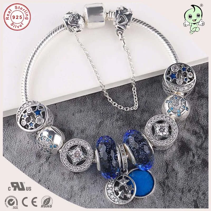 Top Quality Famous Brand Luxurious Blue Charm Series 925 Sterling Silver Charm Bracelet
Top Quality Famous Brand Luxurious Blue Charm Series 925 Sterling Silver Charm Bracelet