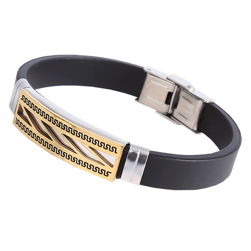 New Slasher Back Shape Silicone Stainless Steel Titanium Steel Wristband Bracelet Movement Titanium Steel
New Slasher Back Shape Silicone Stainless Steel Titanium Steel Wristband Bracelet Movement Titanium Steel