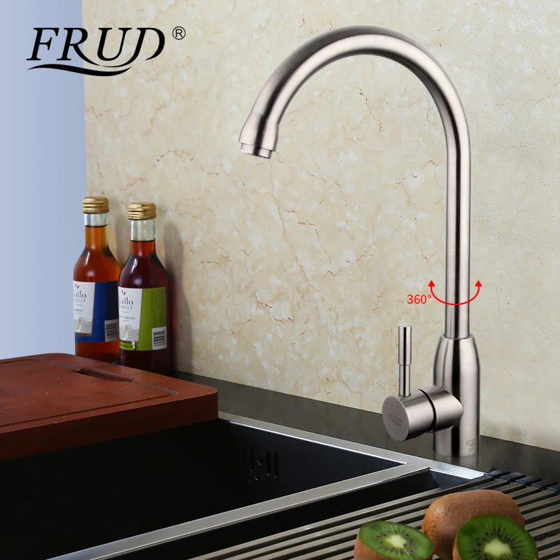 FRUD 1 Set High Quality Kitchen Faucets Stainless Steel Swivel 360 Degree Water Mixer Taps Kitchen Sink Mixer Water Taps R41052
FRUD 1 Set High Quality Kitchen Faucets Stainless Steel Swivel 360 Degree Water Mixer Taps Kitchen Sink Mixer Water Taps R41052