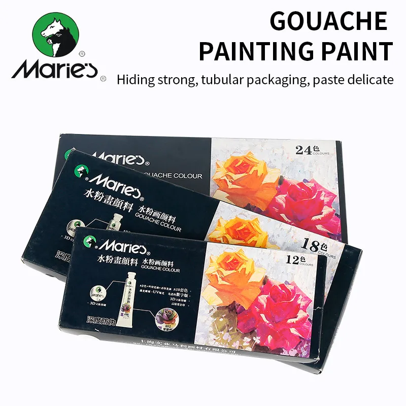 Marie's 12/18/24/36Colors Gouache Painting Paint Set High Quality Transparent 12ML Gouache Pigment For Artist School Student
Marie's 12/18/24/36Colors Gouache Painting Paint Set High Quality Transparent 12ML Gouache Pigment For Artist School Student