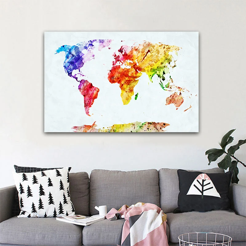 Worldmap Colorful Abstract Home Decorative Pictures Art Modern Canvas Painting Custom Photo Prints No frame
Worldmap Colorful Abstract Home Decorative Pictures Art Modern Canvas Painting Custom Photo Prints No frame