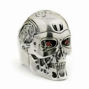USA Located 925 Sterling Silver Red CZ Eyes Terminator Mens Biker Robot Ring TA80 4PX 
USA Located 925 Sterling Silver Red CZ Eyes Terminator Mens Biker Robot Ring TA80 4PX