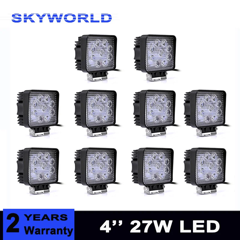 10pcs 27W Offroad Car 4WD Truck Tractor Boat Trailer 4x4 SUV ATV 12V 24V Spot Flood LED Lamp IP67 LED Work Light
10pcs 27W Offroad Car 4WD Truck Tractor Boat Trailer 4x4 SUV ATV 12V 24V Spot Flood LED Lamp IP67 LED Work Light